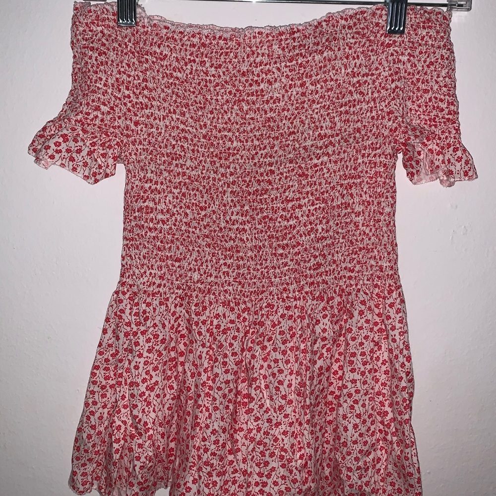 Red off the shoulder top